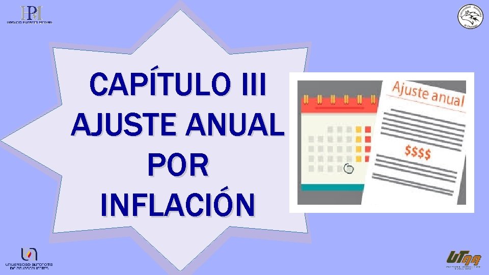 CAPÍTULO III AJUSTE ANUAL POR INFLACIÓN 