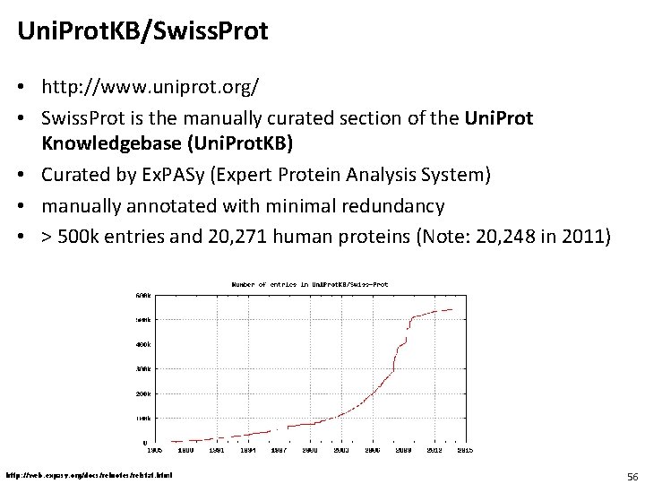Uni. Prot. KB/Swiss. Prot • http: //www. uniprot. org/ • Swiss. Prot is the