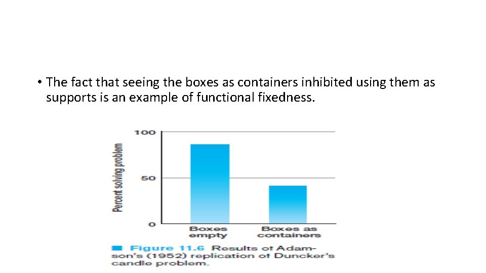  • The fact that seeing the boxes as containers inhibited using them as