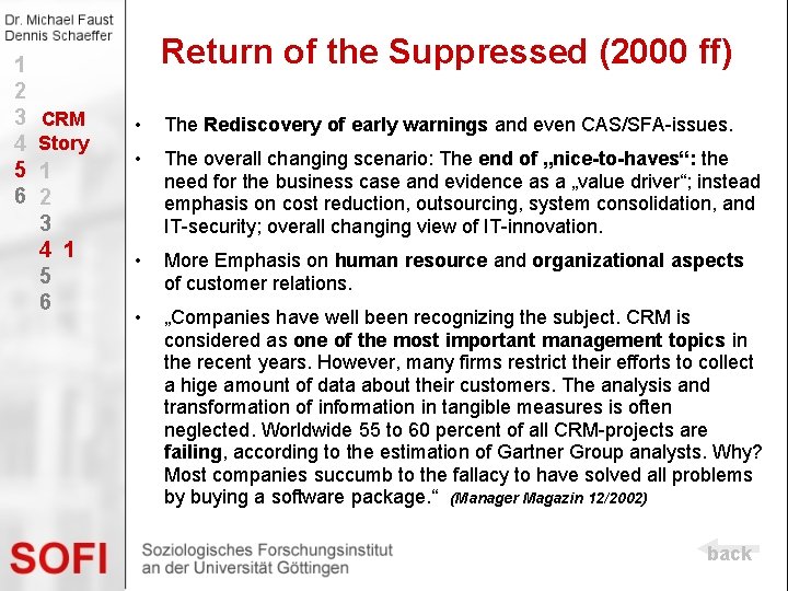 1 2 3 4 5 6 Return of the Suppressed (2000 ff) CRM Story