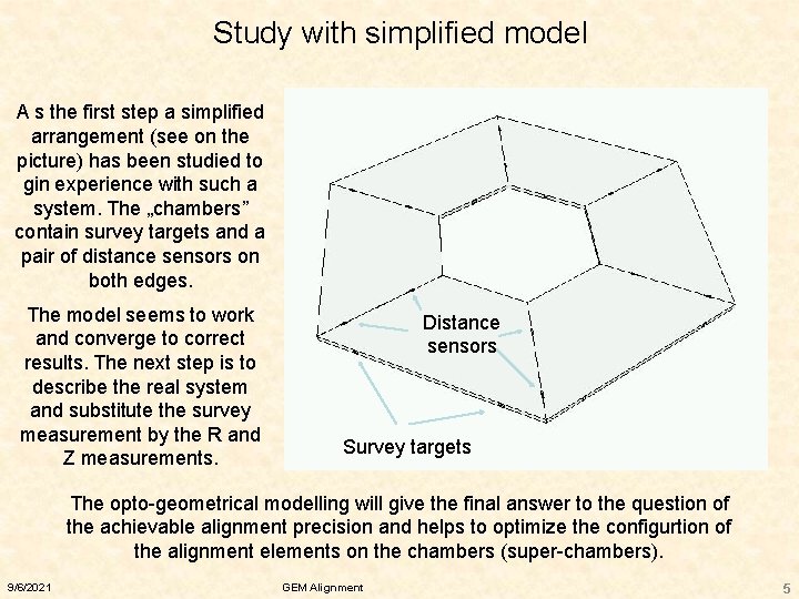 Study with simplified model A s the first step a simplified arrangement (see on