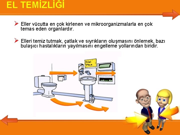 EL TEMİZLİĞİ Eller vücutta en çok kirlenen ve mikroorganizmalarla en çok temas eden organlardır.