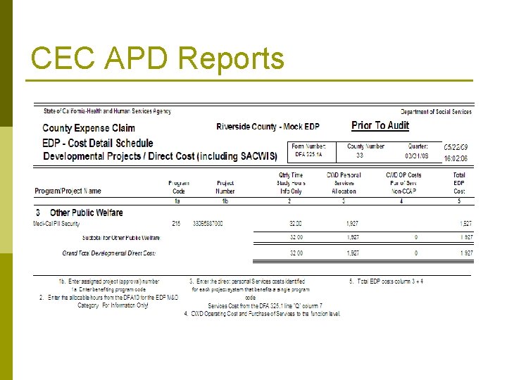 CEC APD Reports 