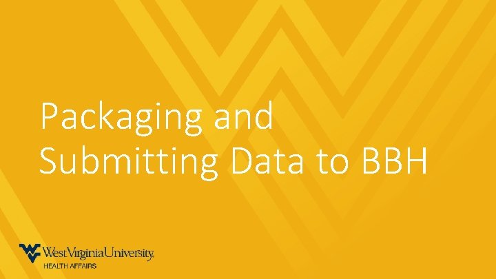 Packaging and Submitting Data to BBH 