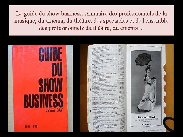 Le guide du show business. Annuaire des professionnels de la musique, du cinéma, du