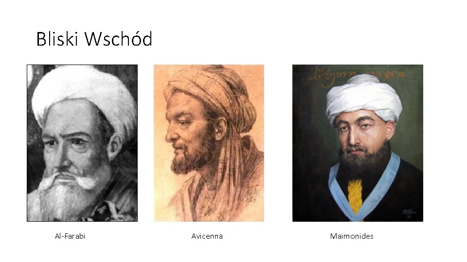 Bliski Wschód Al-Farabi Avicenna Maimonides 