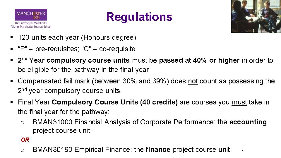 Regulations § 120 units each year (Honours degree) § “P” = pre-requisites; “C” =