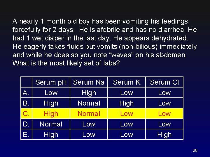 A nearly 1 month old boy has been vomiting his feedings forcefully for 2