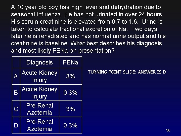A 10 year old boy has high fever and dehydration due to seasonal influenza.