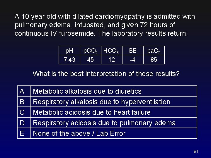 A 10 year old with dilated cardiomyopathy is admitted with pulmonary edema, intubated, and