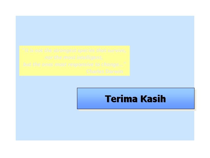 "It is not the strongest species that survive, nor the most intelligent, but the