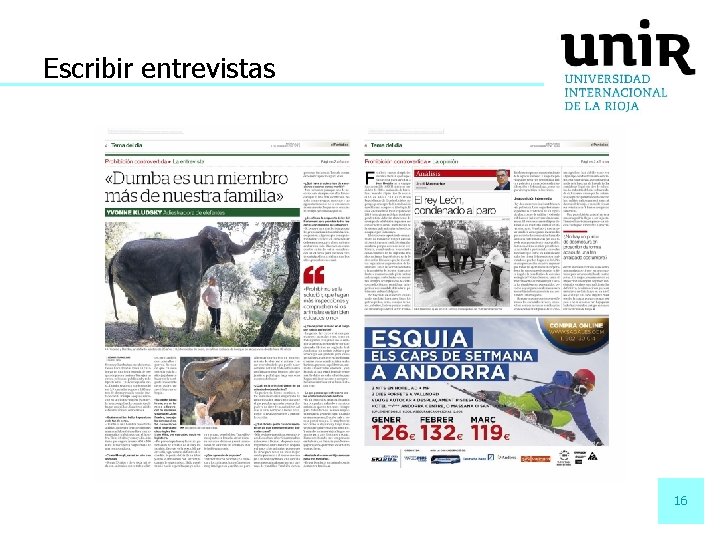 Escribir entrevistas 16 