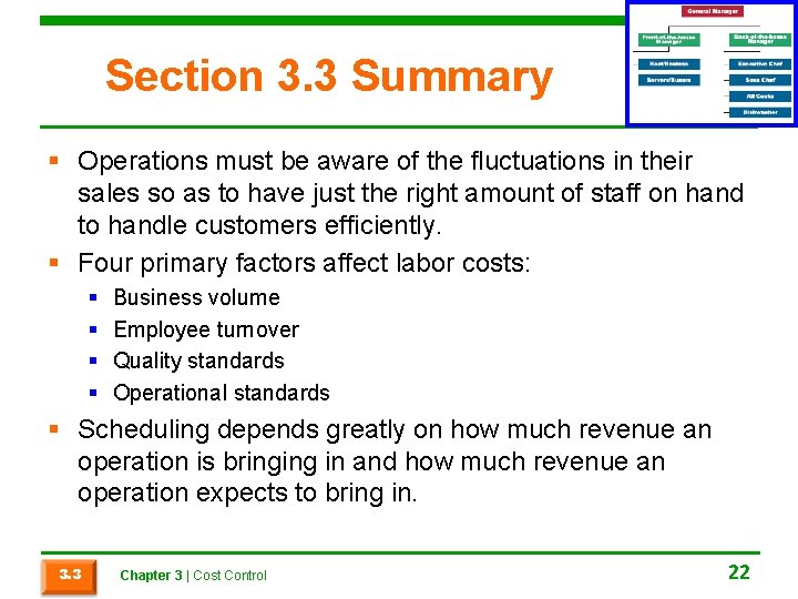 Section 3. 3 Summary § Operations must be aware of the fluctuations in their