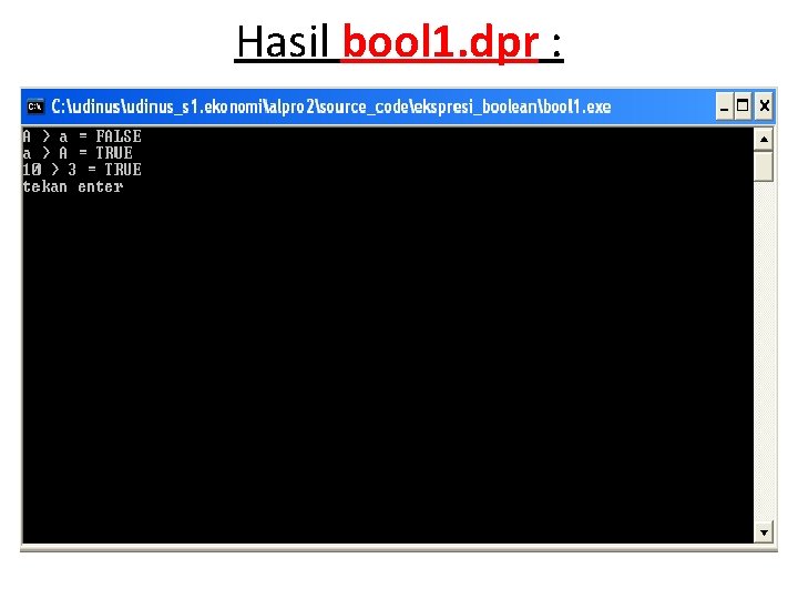 Hasil bool 1. dpr : 