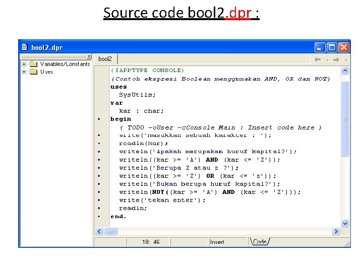 Source code bool 2. dpr : 