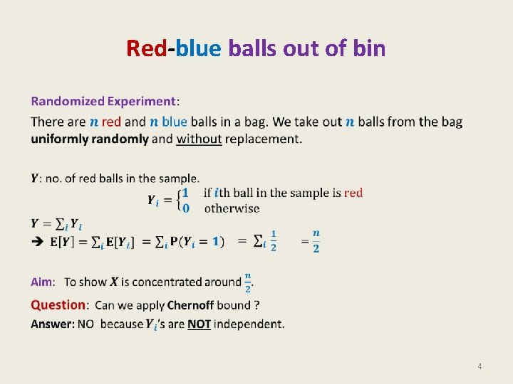 Red-blue balls out of bin • 4 