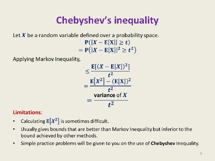 Chebyshev’s inequality • 9 