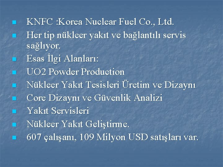 n n n n n KNFC : Korea Nuclear Fuel Co. , Ltd. Her
