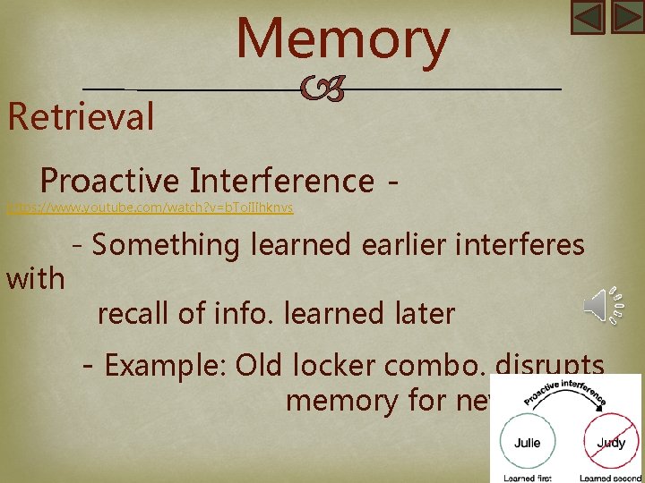 Memory Retrieval Proactive Interference - https: //www. youtube. com/watch? v=b. Toi. Iihknvs with -