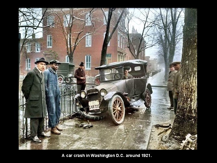 A car crash in Washington D. C. around 1921. 