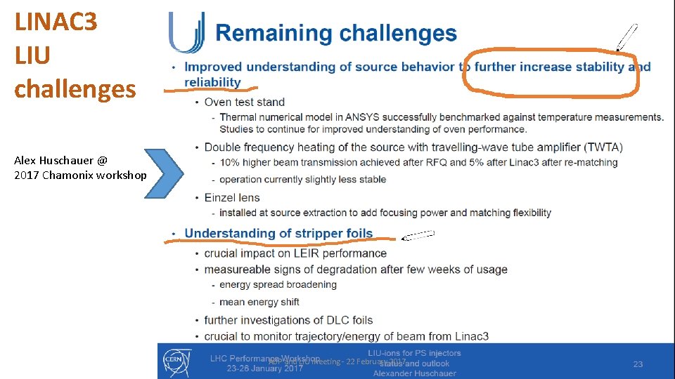 LINAC 3 LIU challenges Alex Huschauer @ 2017 Chamonix workshop ABP and LIU meeting