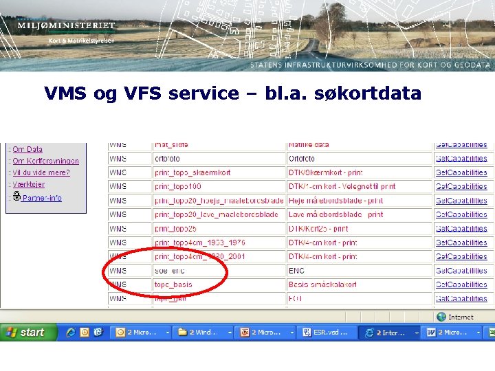 VMS og VFS service – bl. a. søkortdata 