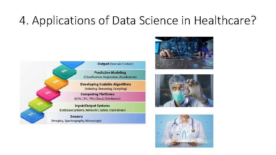 4. Applications of Data Science in Healthcare? 