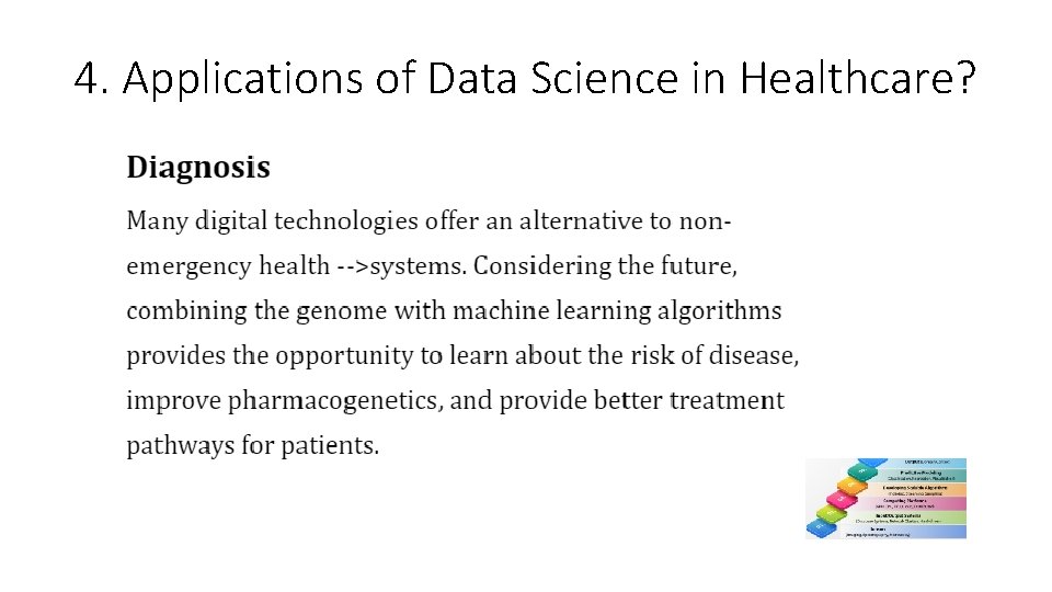 4. Applications of Data Science in Healthcare? 