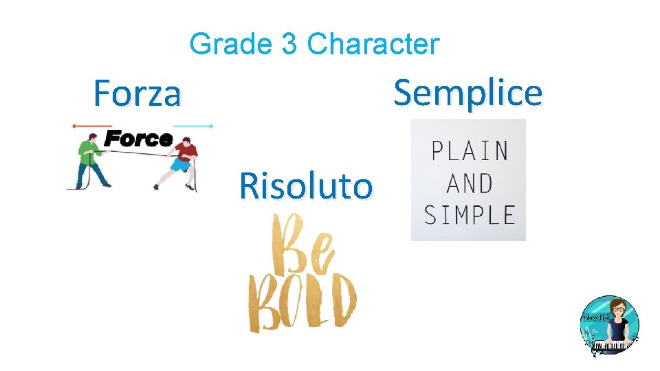 Grade 3 Character Semplice Forza Risoluto 