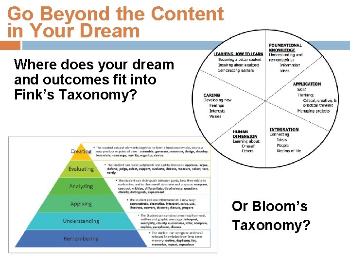 Go Beyond the Content in Your Dream Where does your dream and outcomes fit