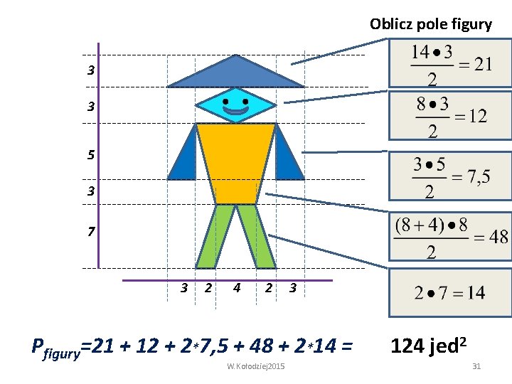 Oblicz pole figury 3 3 5 3 7 3 2 4 2 3 Pfigury=21