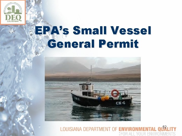 EPA’s Small Vessel General Permit 52 