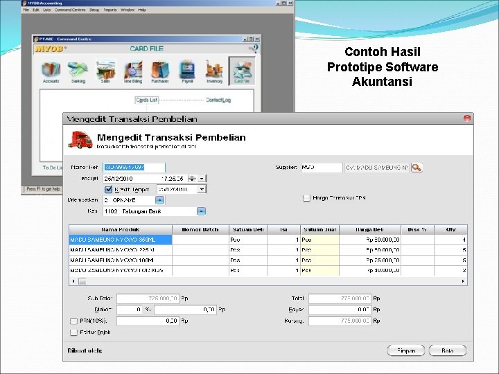 Contoh Hasil Prototipe Software Akuntansi 