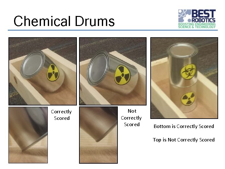 Chemical Drums Correctly Scored Not Correctly Scored Bottom is Correctly Scored Top is Not