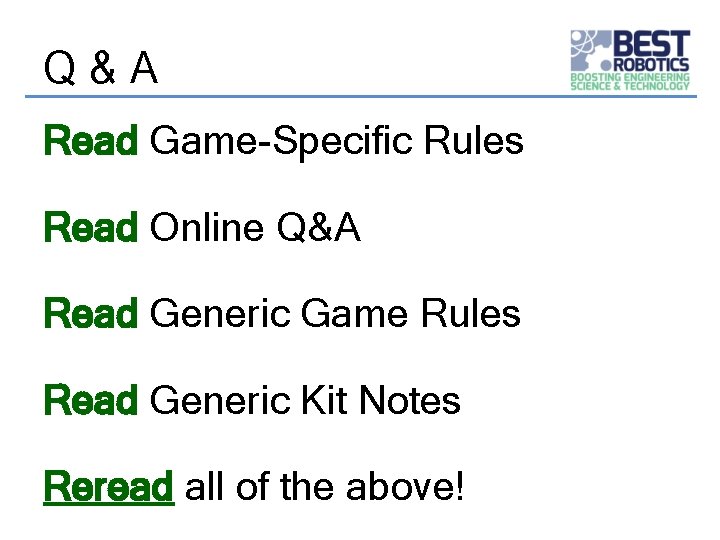 Q&A Read Game-Specific Rules Read Online Q&A Read Generic Game Rules Read Generic Kit