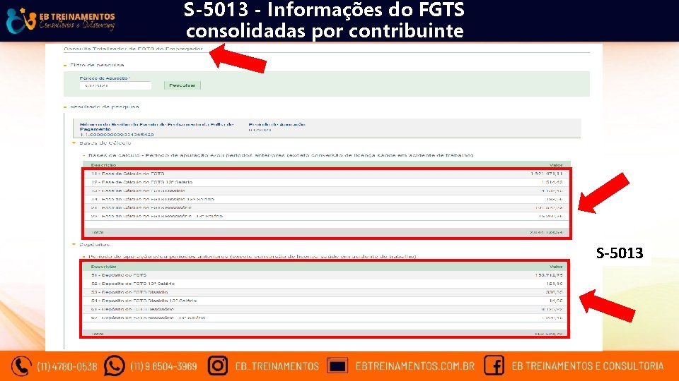 S-5013 - Informações do FGTS consolidadas por contribuinte S-5013 