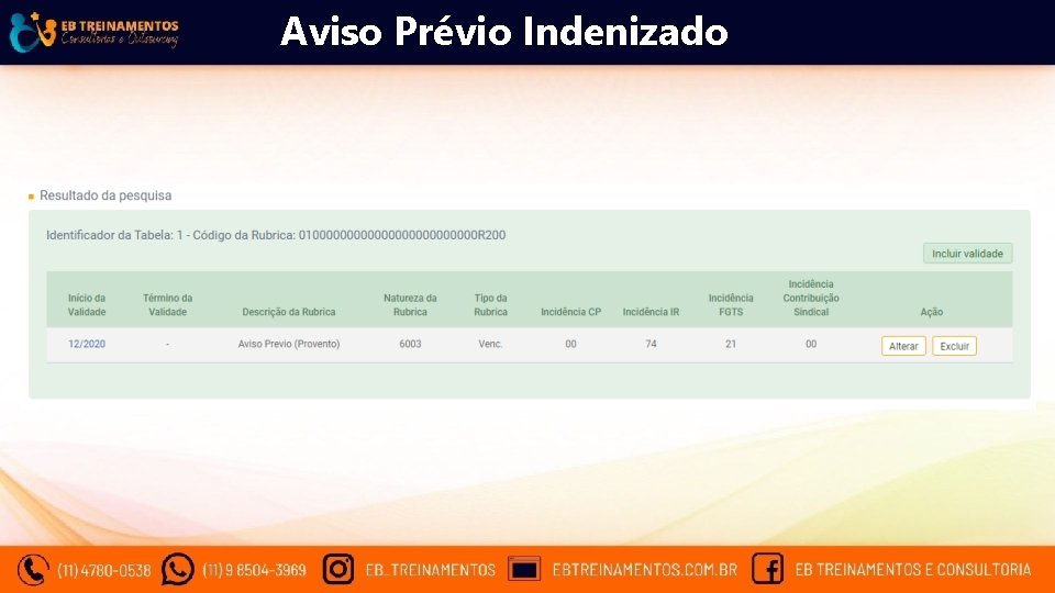 Aviso Prévio Indenizado 