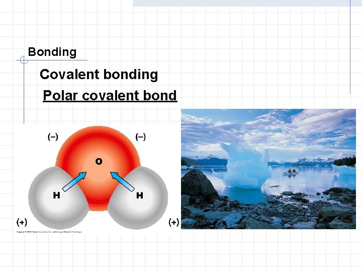 Bonding Covalent bonding Polar covalent bond  Bonding Covalent bonding Polar covalent bond