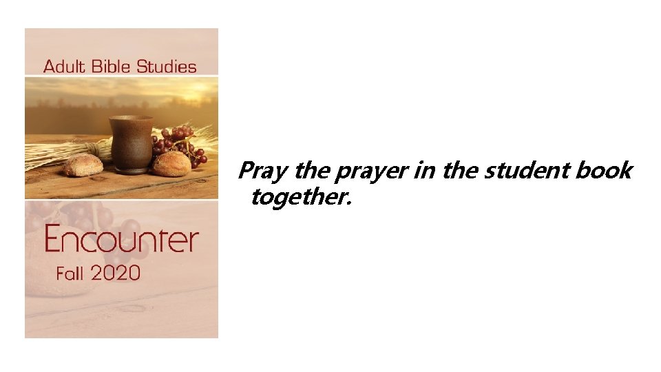 Pray the prayer in the student book together. 