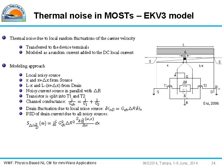 Thermal noise in MOSTs – EKV 3 model WMF: Physics-Based NL CM for mm-Wave