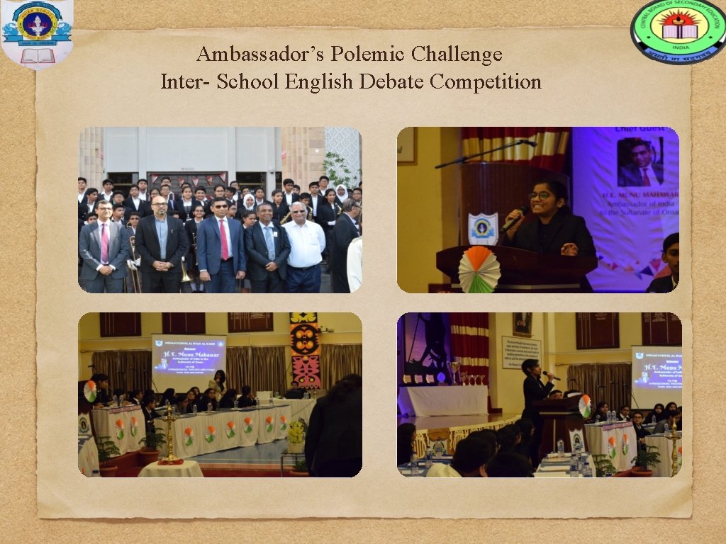 Ambassador’s Polemic Challenge Inter- School English Debate Competition 