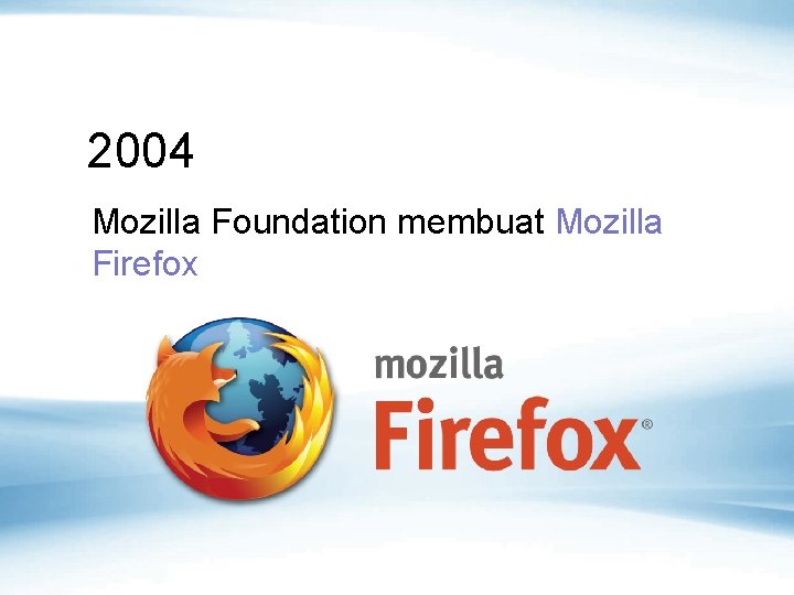 2004 Mozilla Foundation membuat Mozilla Firefox 