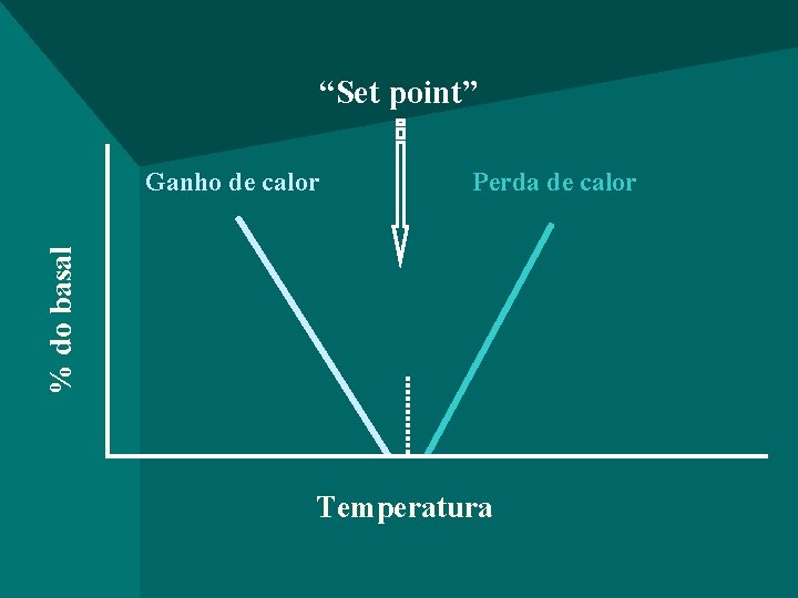 “Set point” Perda de calor % do basal Ganho de calor Temperatura 