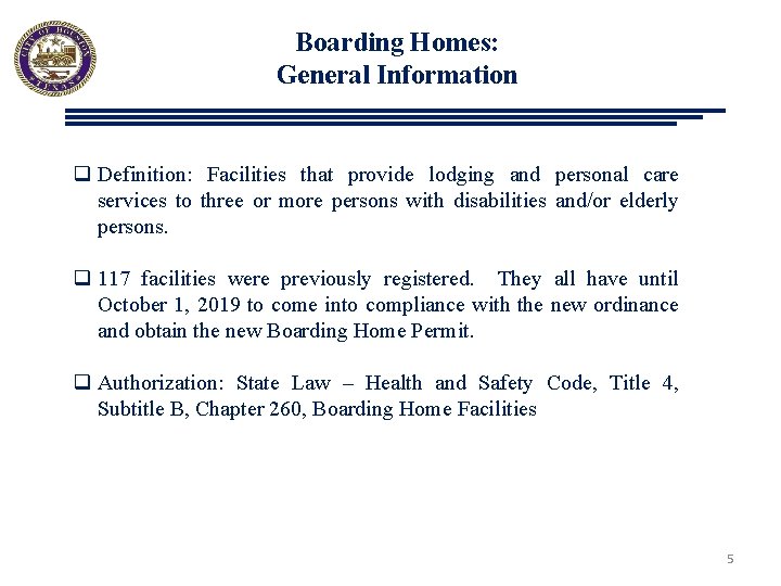 First Annual Update Boarding HomesLodging FacilitiesCorrectional