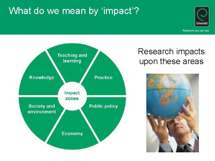 What do we mean by ‘impact’? Research impacts upon these areas 