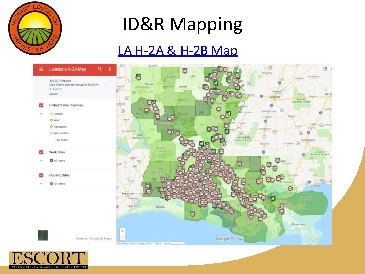 ID&R Mapping LA H-2 A & H-2 B Map 