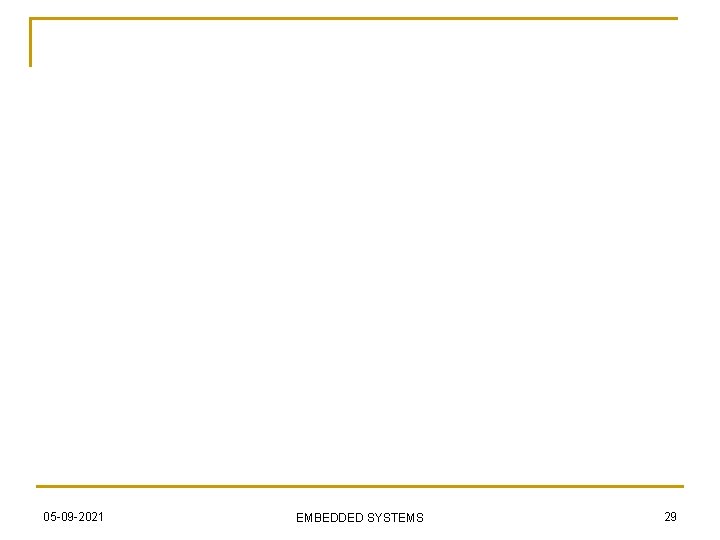 05 -09 -2021 EMBEDDED SYSTEMS 29 