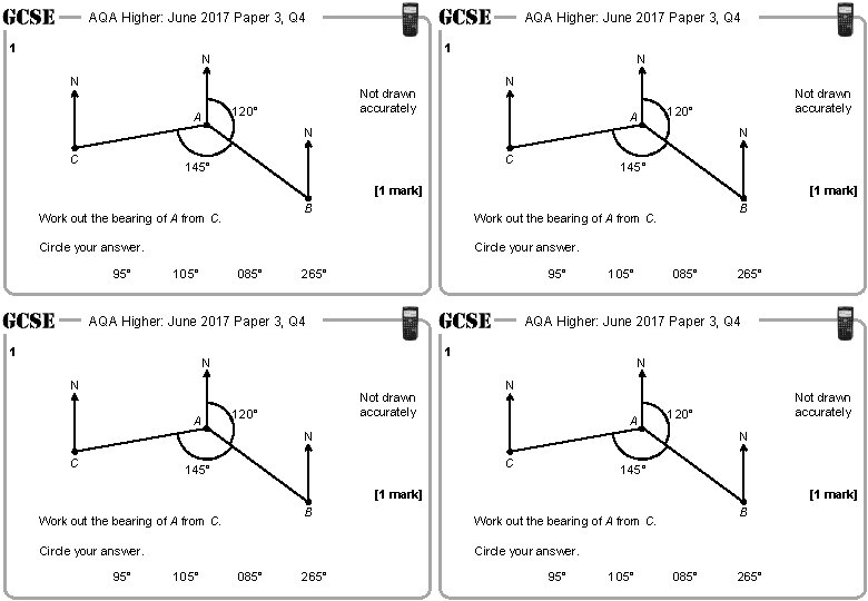 AQA Higher: June 2017 Paper 3, Q 4 1 N N N Not drawn
