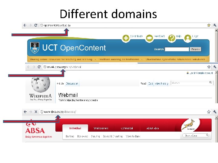 Different domains 