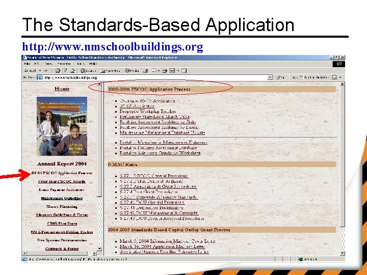 The Standards-Based Application http: //www. nmschoolbuildings. org 